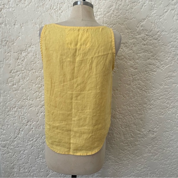 not PERFECT LINEN Yellow Tank Top in Small / Medium, Sleeveless Blouse No Flaws - Picture 10 of 10